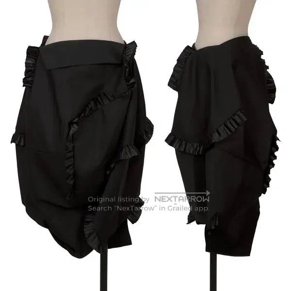 Comme des Garcons Comme Des Garcons size S Black Retro 3D Lace Hem Skirt Size 22" - 1 Thumbnail