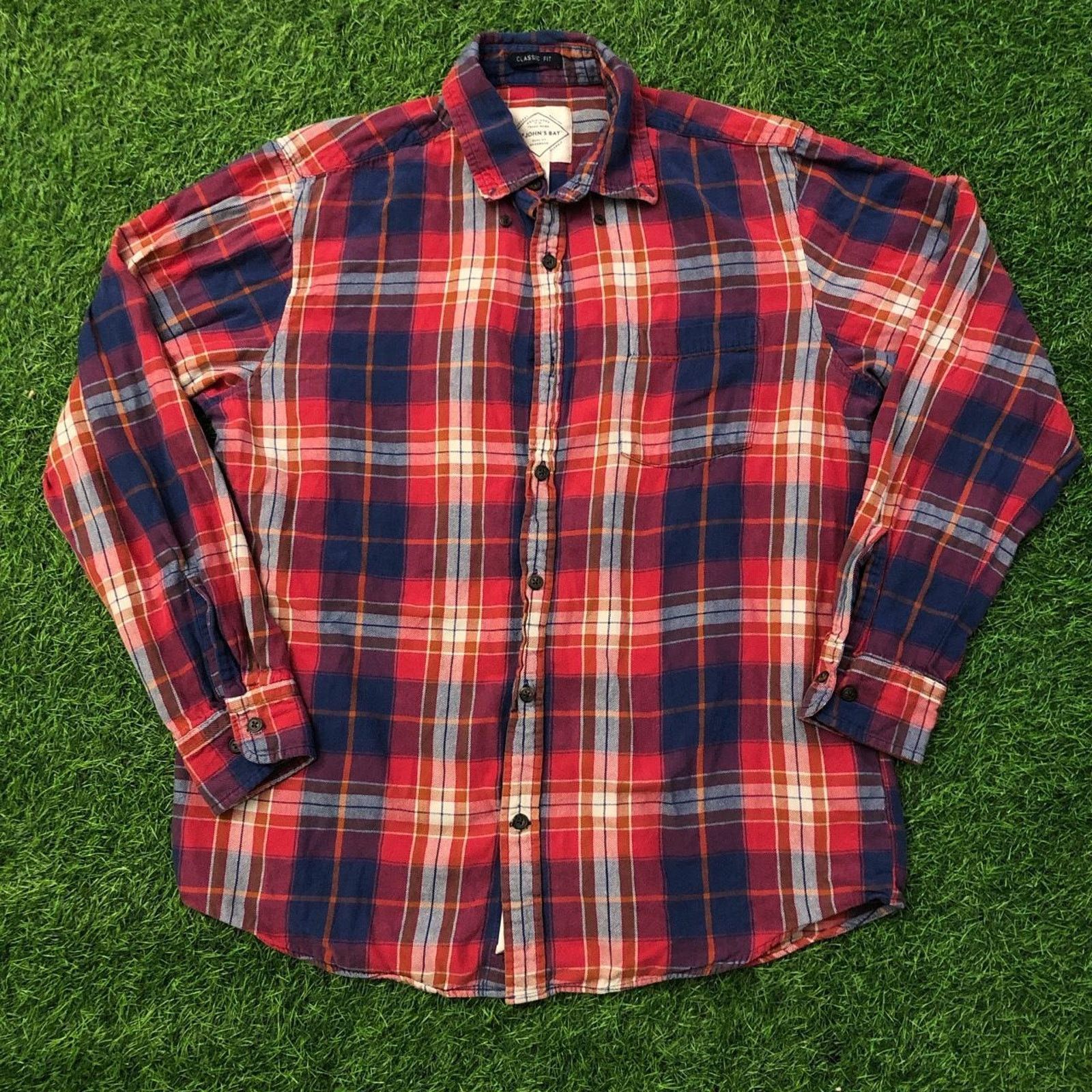 St. Johns Bay Men’s St. John’s Bay Blue/Red Plaid Button Down Size US M / EU 48-50 / 2 - 1 Thumbnail