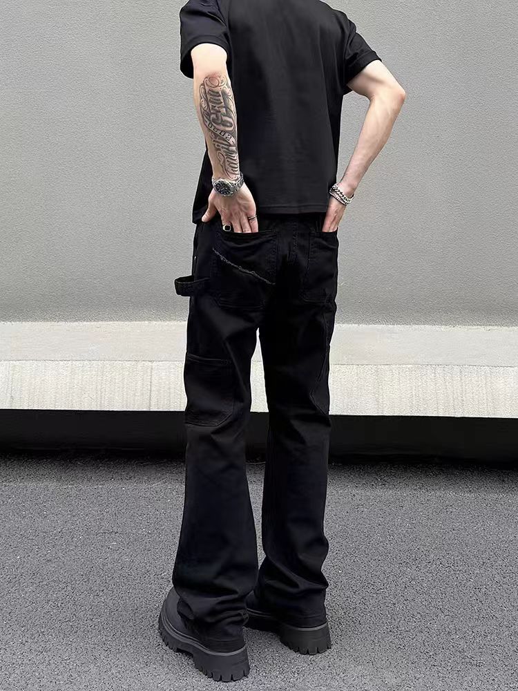 Japanese Brand × Vintage Vintage Straight Leg Black Work Trousers Size US 32 / EU 48 - 2 Thumbnail