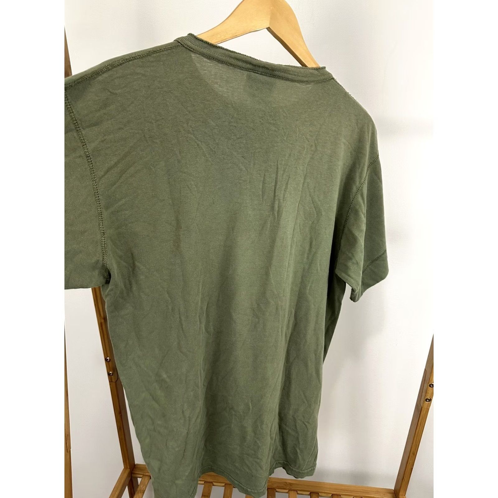 Vintage VTG 90s Sun Faded Green Henley Discus Athletic T-Shirt Size L Mens Grunge Workwear Short Sleeve Casual Shirt Size US L / EU 52-54 / 3 - 5 Thumbnail