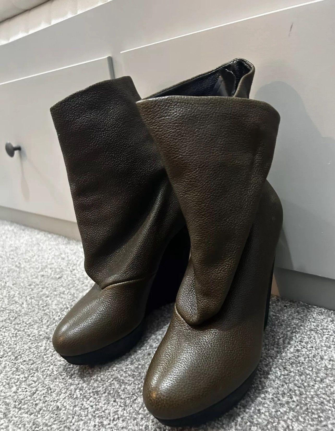 Balenciaga Balenciaga Leather Ankle Boots Size 39. Dark Green Size US 9 / IT 39 - 4 Thumbnail