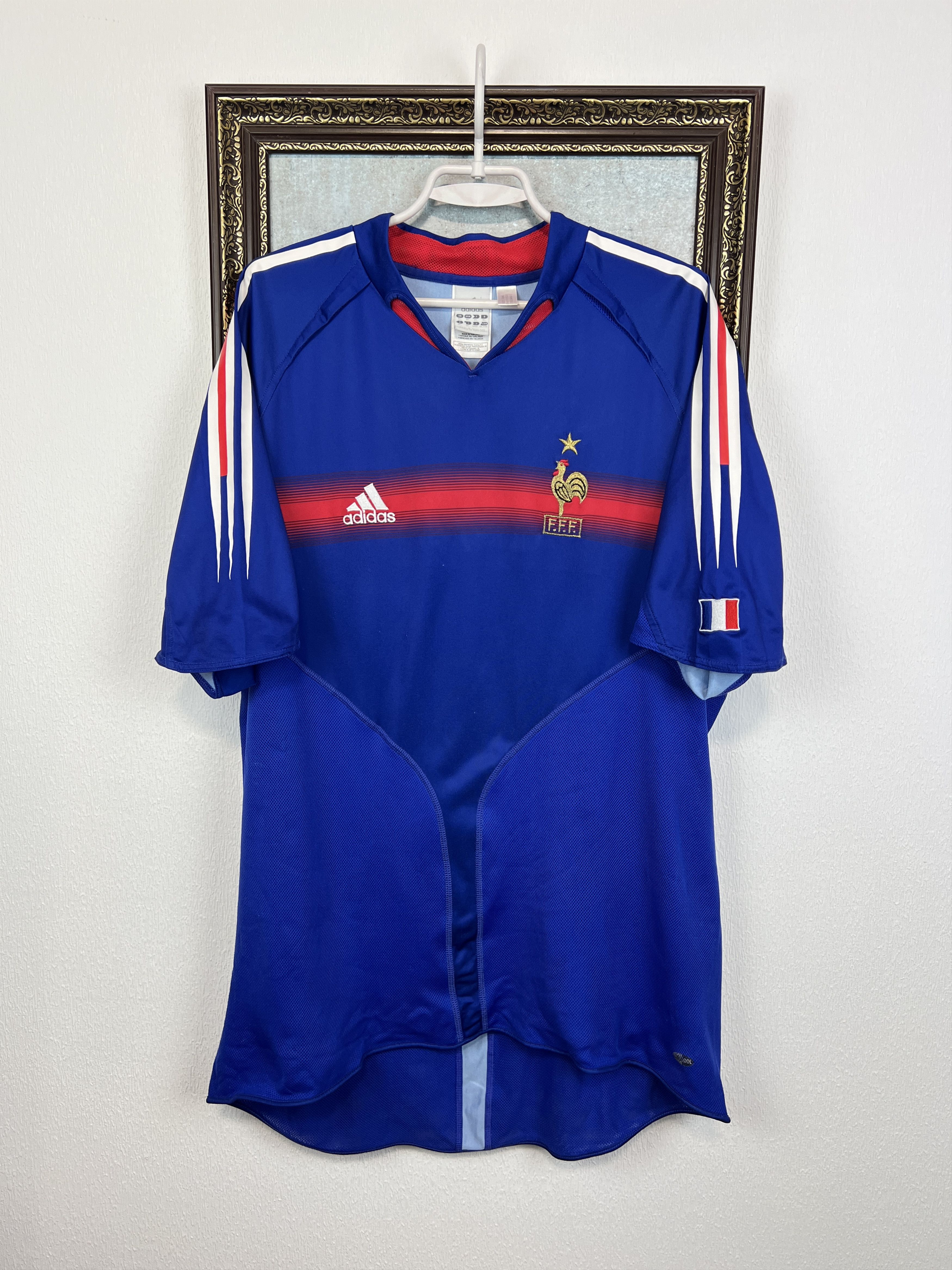 Adidas France Home football shirt 2004 Soccer Adidas Jersey Trikot Size US XL / EU 56 / 4 - 1 Thumbnail