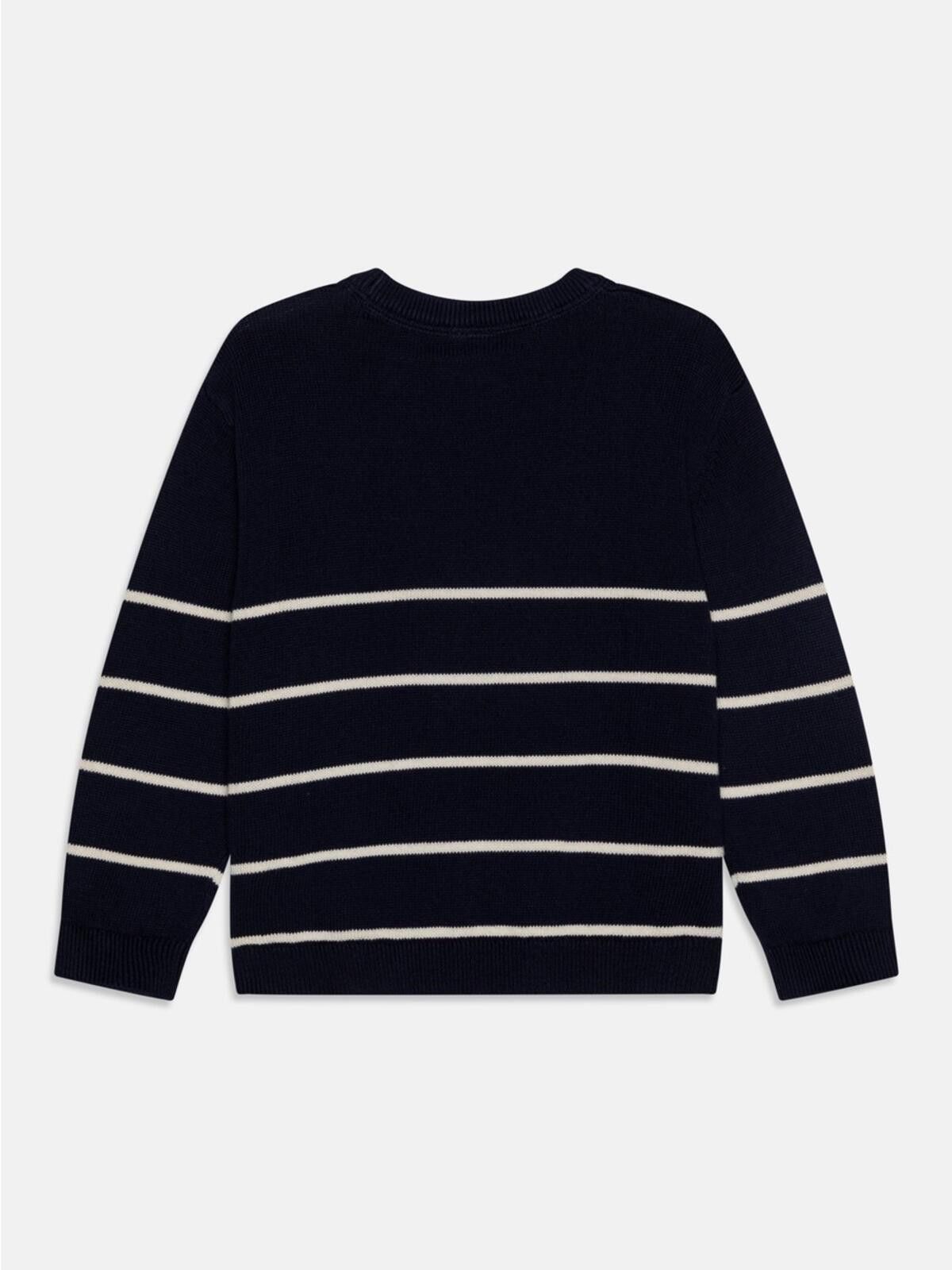 Gap Baby Gap / Stripe Crew Bear Sweater / Navy 2Y Size US XXS / EU 40 - 12 Thumbnail