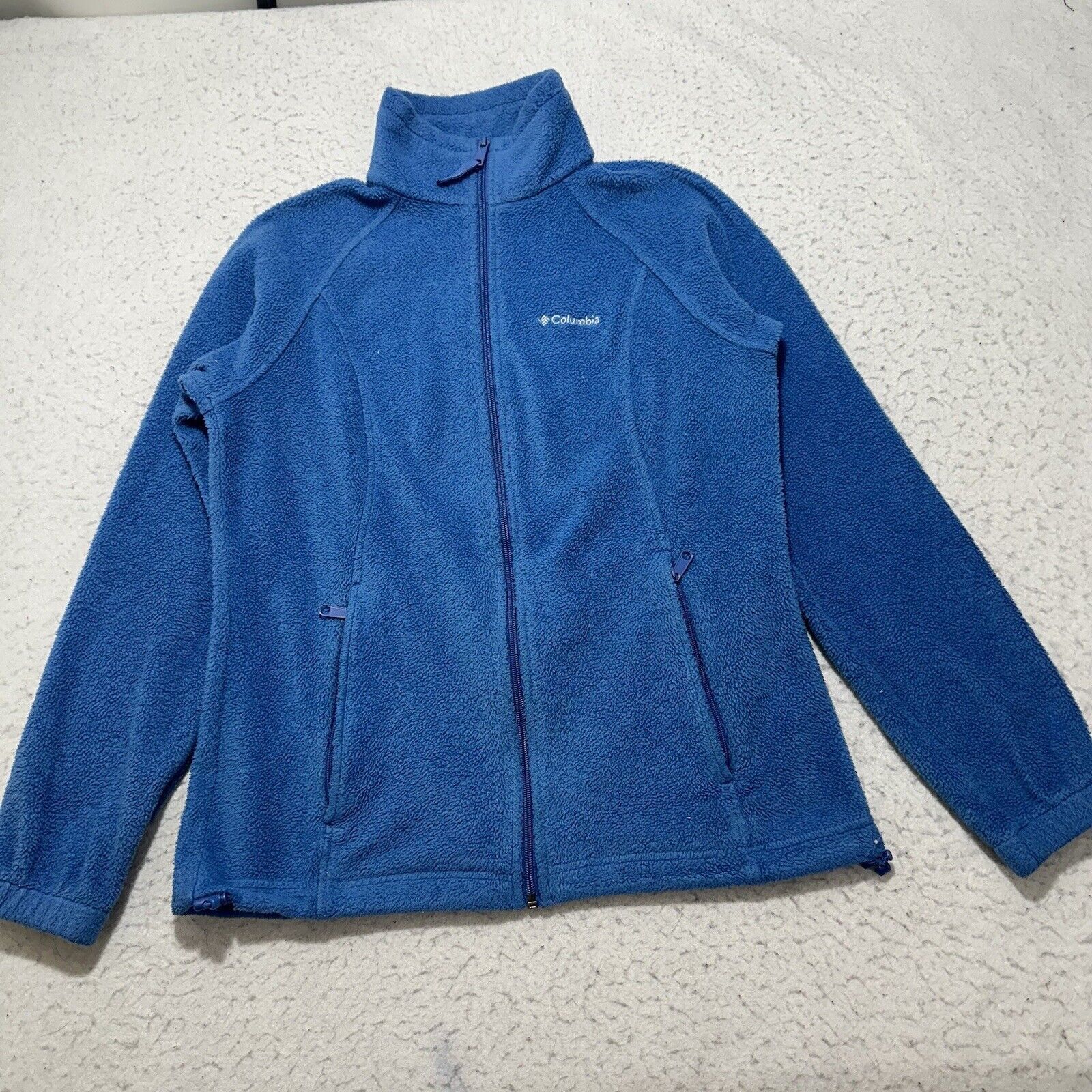 Columbia Columbia Small Blue Full Zip Fleece High Neck Sweatshirt Size S / US 4 / IT 40 - 1 Thumbnail