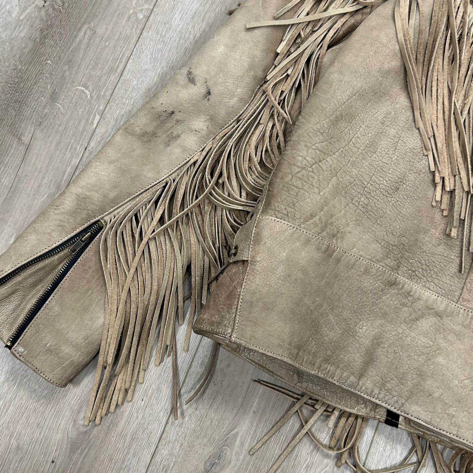 Harley Davidson Vintage Indian Motorcycle Fringe Tassel Brown Leather Jacket Size US L / EU 52-54 / 3 - 10 Thumbnail