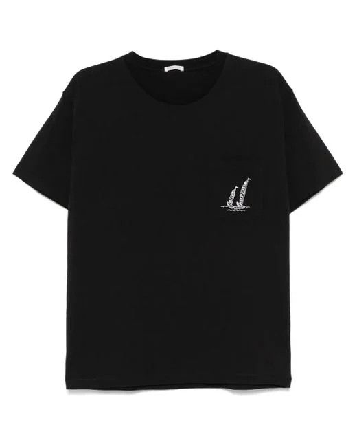 Bode o1mle0226 Recreation Sails Pocket T-Shirt in Black Size US XXL / EU 58 / 5 - 1 Thumbnail