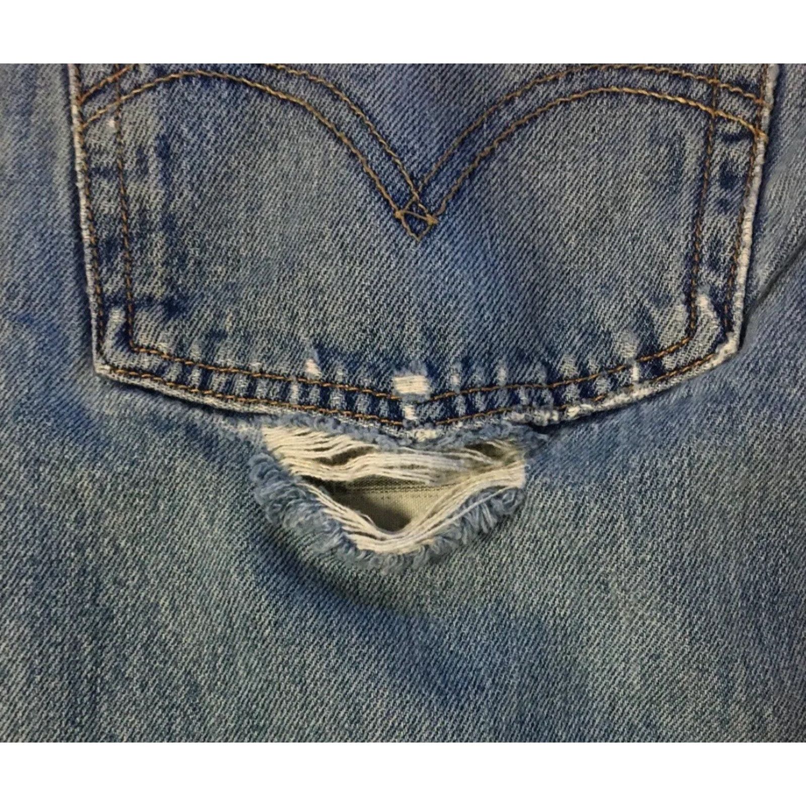 Levi's VINTAGE Levi's 501 Jeans Men 34 Blue Denim Distressed Button Fly Straight 30 In 90s Grunge Punk Western Rock Band USA 80s 90s Jeans Mens Size US 34 / EU 50 - 6 Thumbnail