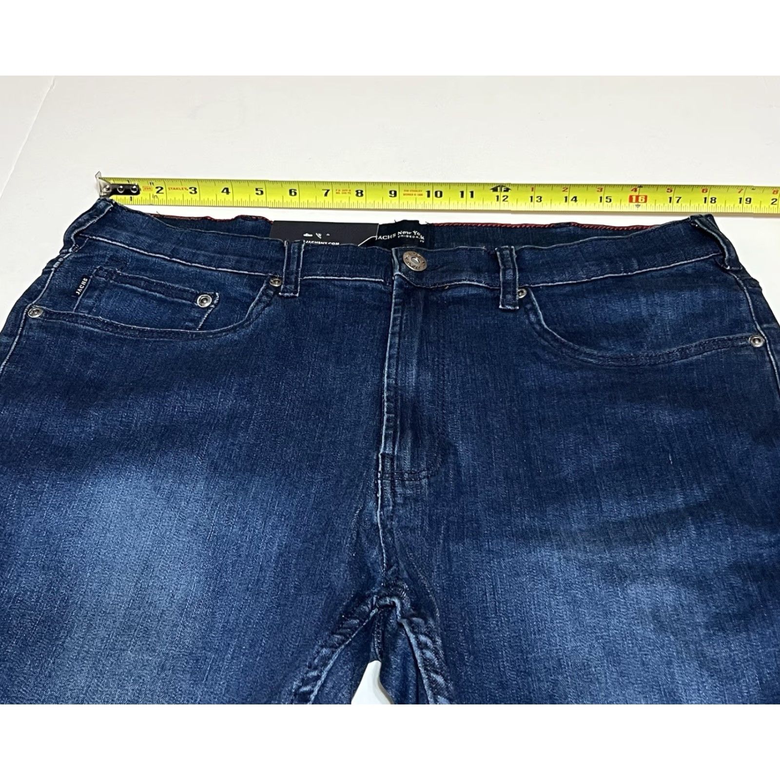 Denime JACHS New York Jeans Mens 38x34 Comfort Stretch Denim Blue Straight Fit NWT Size US 38 / EU 54 - 3 Thumbnail