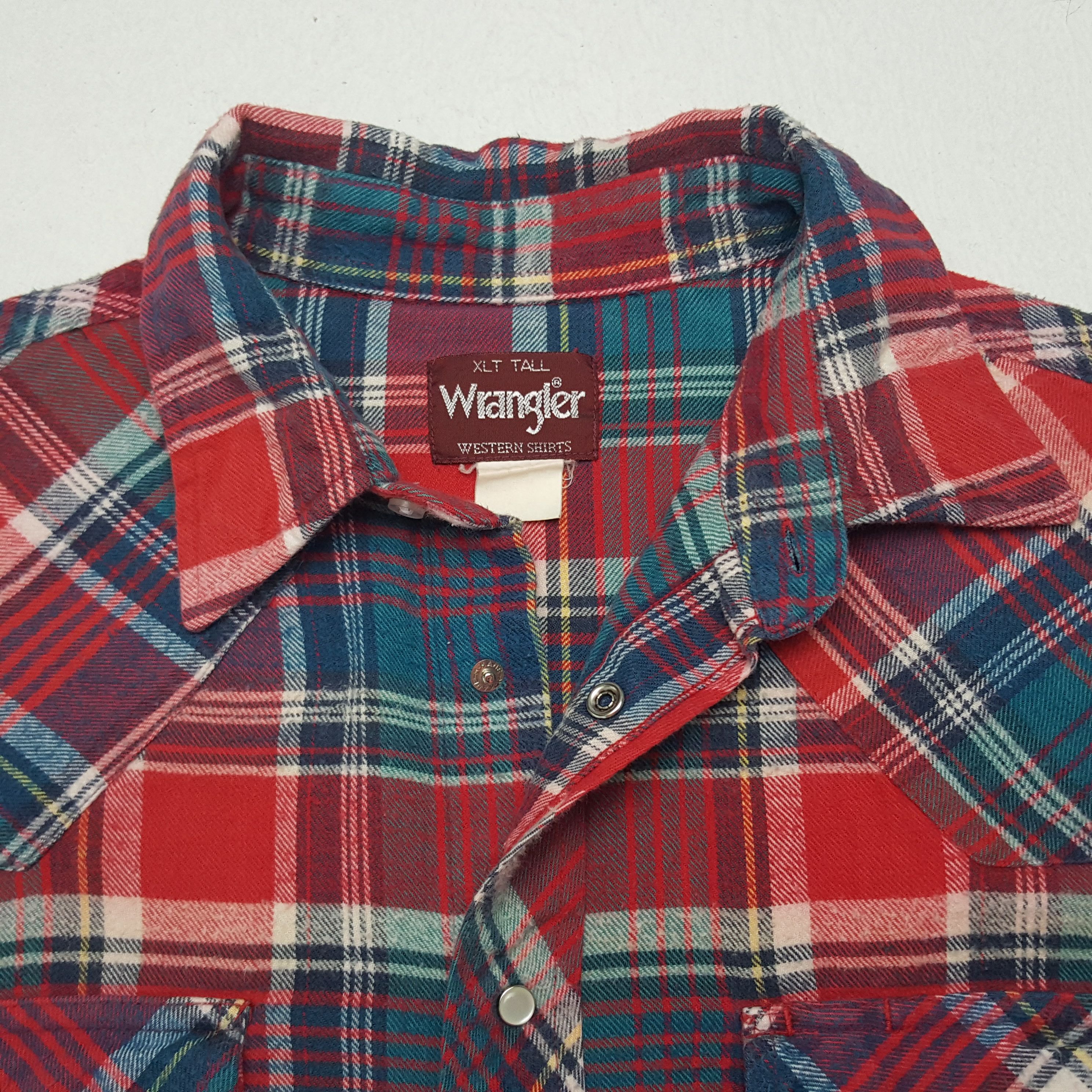 Vintage × Wrangler Vintage Wrangler American Style Flannel Shirt Button Up Size US XXL / EU 58 / 5 - 4 Thumbnail