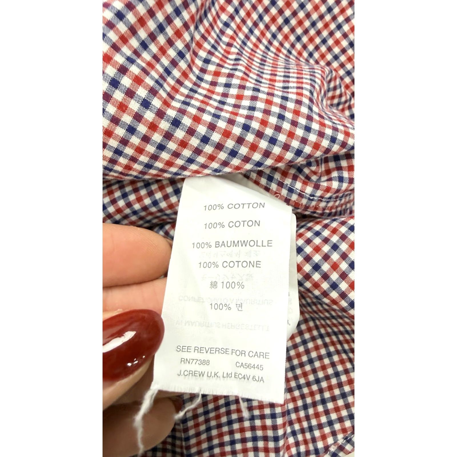 J.Crew J.Crew Shirt Mens Large Red Blue Check 100% Cotton Short Sleeve Ludlow Size US L / EU 52-54 / 3 - 5 Thumbnail