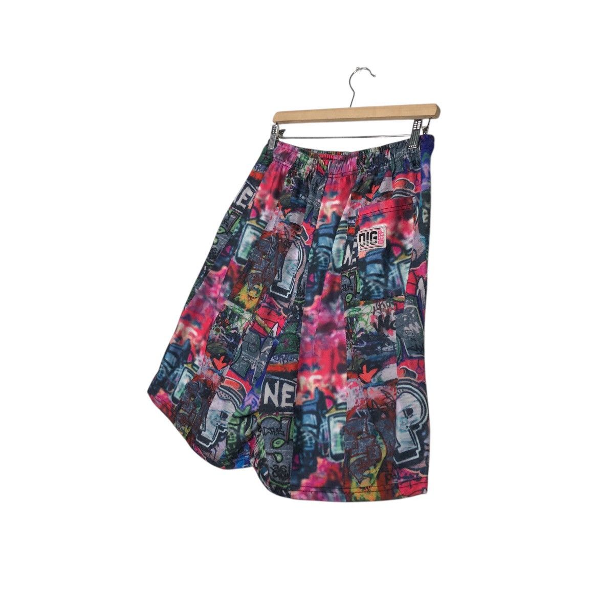 Japanese Brand 📌Vintage Short Pants Dig Deep Full Print Punk Design Size US 30 / EU 46 - 12 Thumbnail