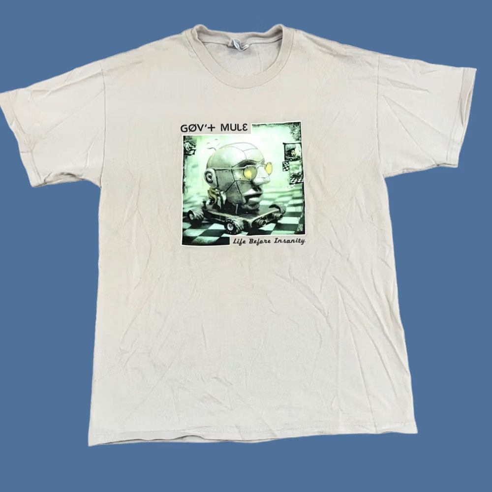 Hanes VINTAGE Hanes Gov’t Mule Life Before Insanity 2000 Tour T Shirt Unisex Adults M Beige Short Sleeve Crew Neck Graphic Print RARE Size US M / EU 48-50 / 2 - 1 Thumbnail