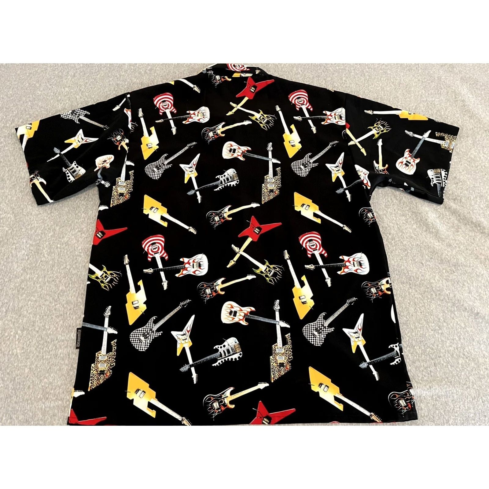 Vintage Dragonfly Short Sleeve Button-Up Shirt Black Mens Large Size US L / EU 52-54 / 3 - 3 Thumbnail