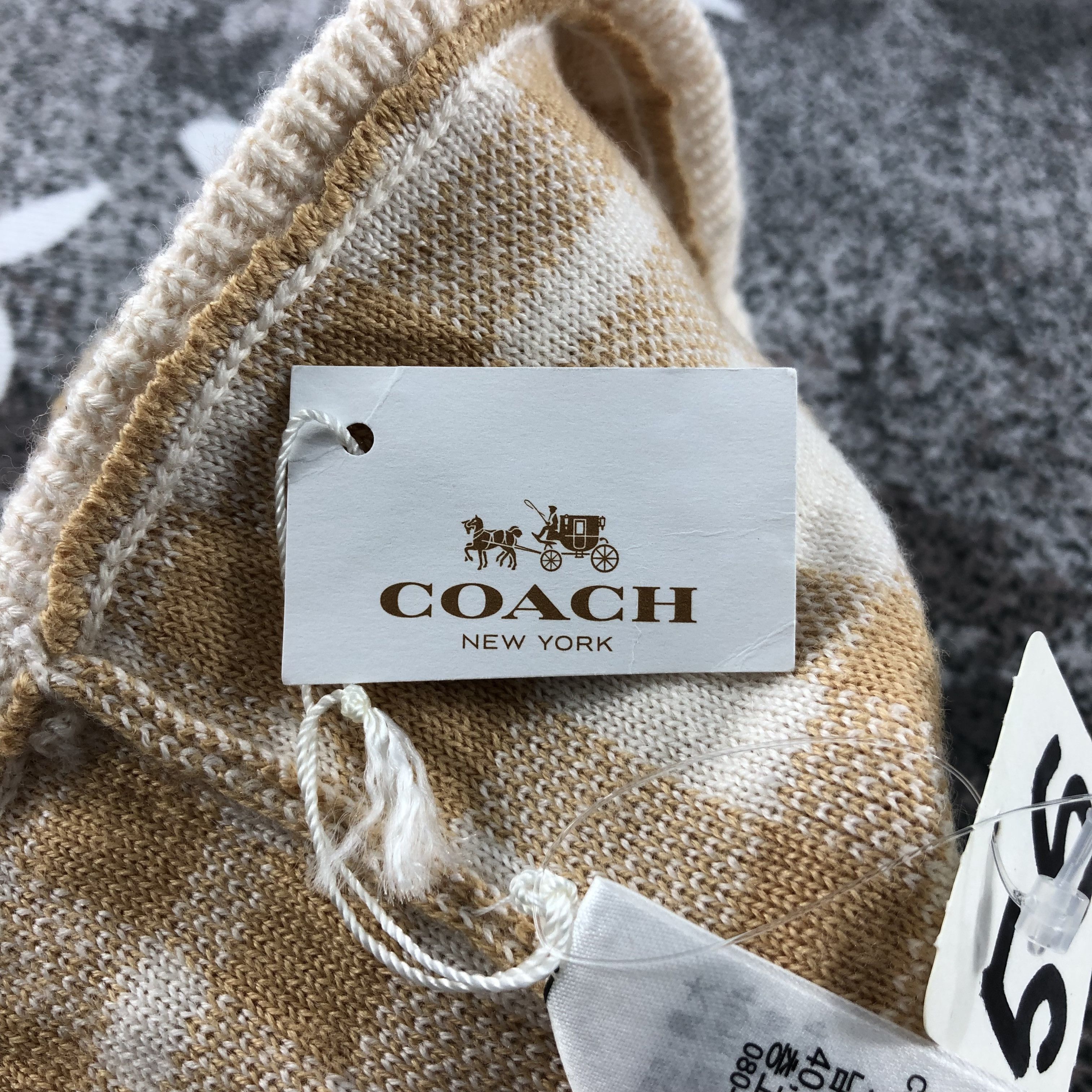 Coach Coach Gingham Wool Bobble Beanie Snowcap Snow Hat B03 Size ONE SIZE - 7 Thumbnail