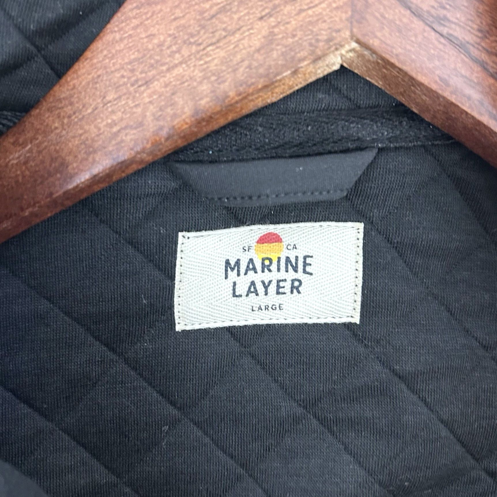 Marine Layer VINTAGE Marine Layer Corbett Quilted Full Zip Jacket Men’s Large Black Polyester Cotton Size US L / EU 52-54 / 3 - 3 Thumbnail