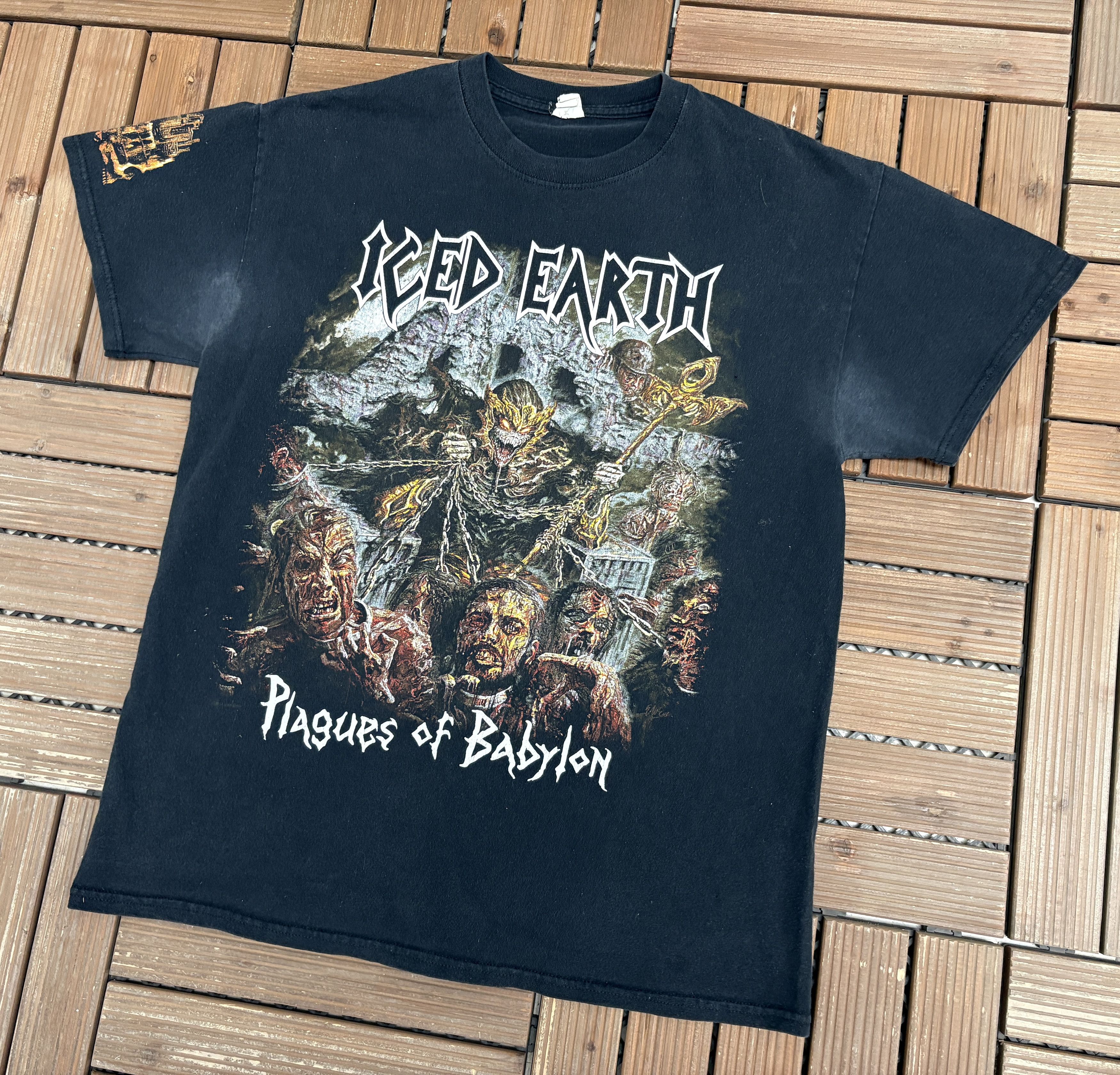 Vintage Iced Earth Plagues of Babylon Vintage Heavy Metal T-Shirt Size US M / EU 48-50 / 2 - 3 Thumbnail