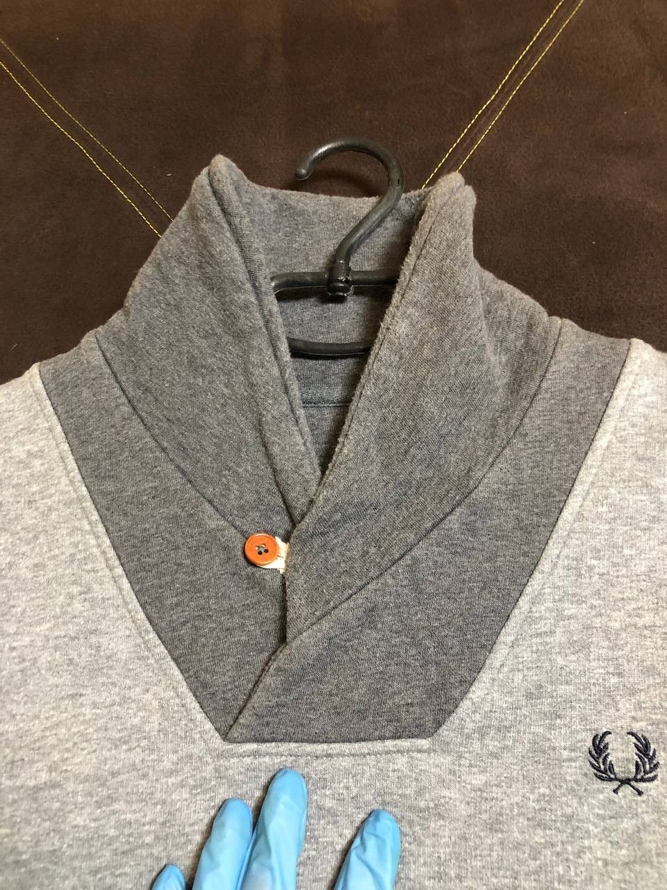 Fred Perry Fred Perry M6258 Sweatshirt Men's Gray Melange Scarf Logo Size US L / EU 52-54 / 3 - 7 Thumbnail