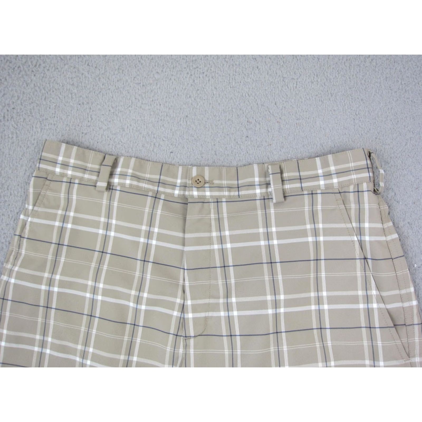 Nike Nike Golf Shorts Mens 32 Brown Plaid Check Dri-Fit Chino Pocket Zipper Button Casual Summer 90s Sports Classic Mens Size US 32 / EU 48 - 2 Thumbnail
