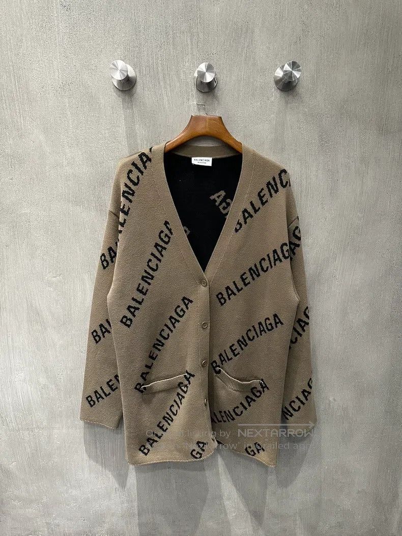 Oversized Cardigan Balenciaga Grey Cardigan Balenciaga Printed