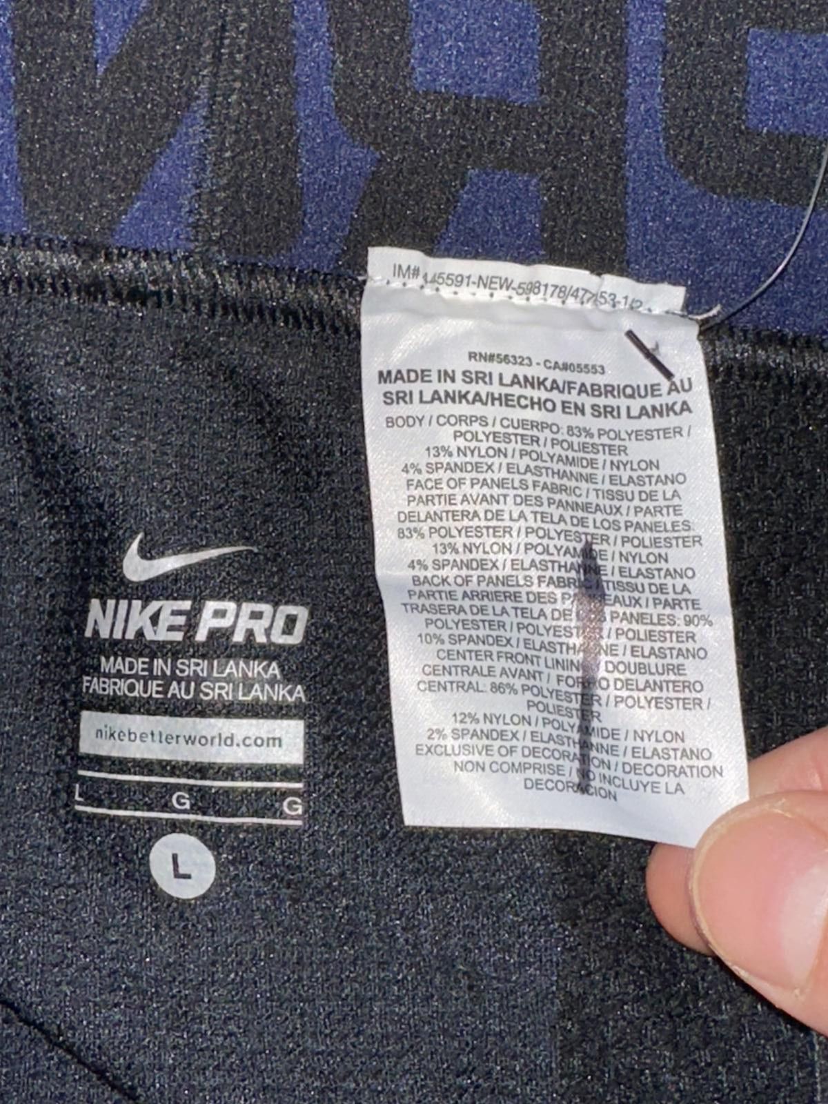 Nike Rare Nike Pro Hyperwarm Gamme Hyperwarm Black Blue Tights Size US 34 / EU 50 - 3 Thumbnail