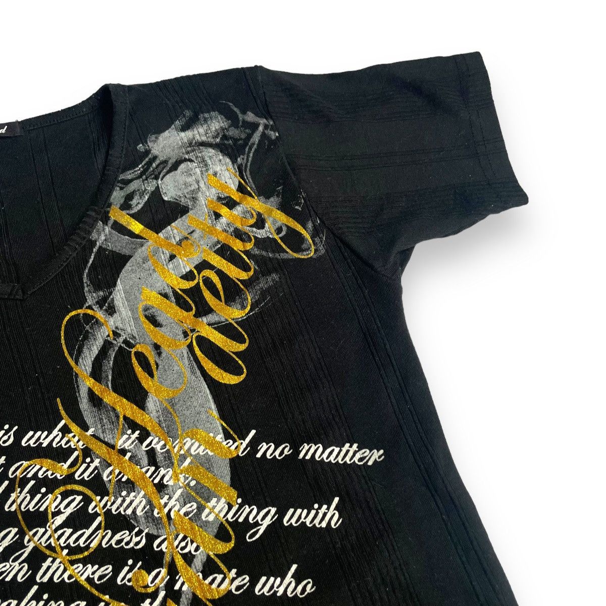 If Six Was Nine × Japanese Brand × Le Grande Bleu (L.G.B.) 🇯🇵 CLASH AHEAD POEM CROSS CHROME HEARTS INSPIRED TSHIRT Size M / US 6-8 / IT 42-44 - 4 Thumbnail