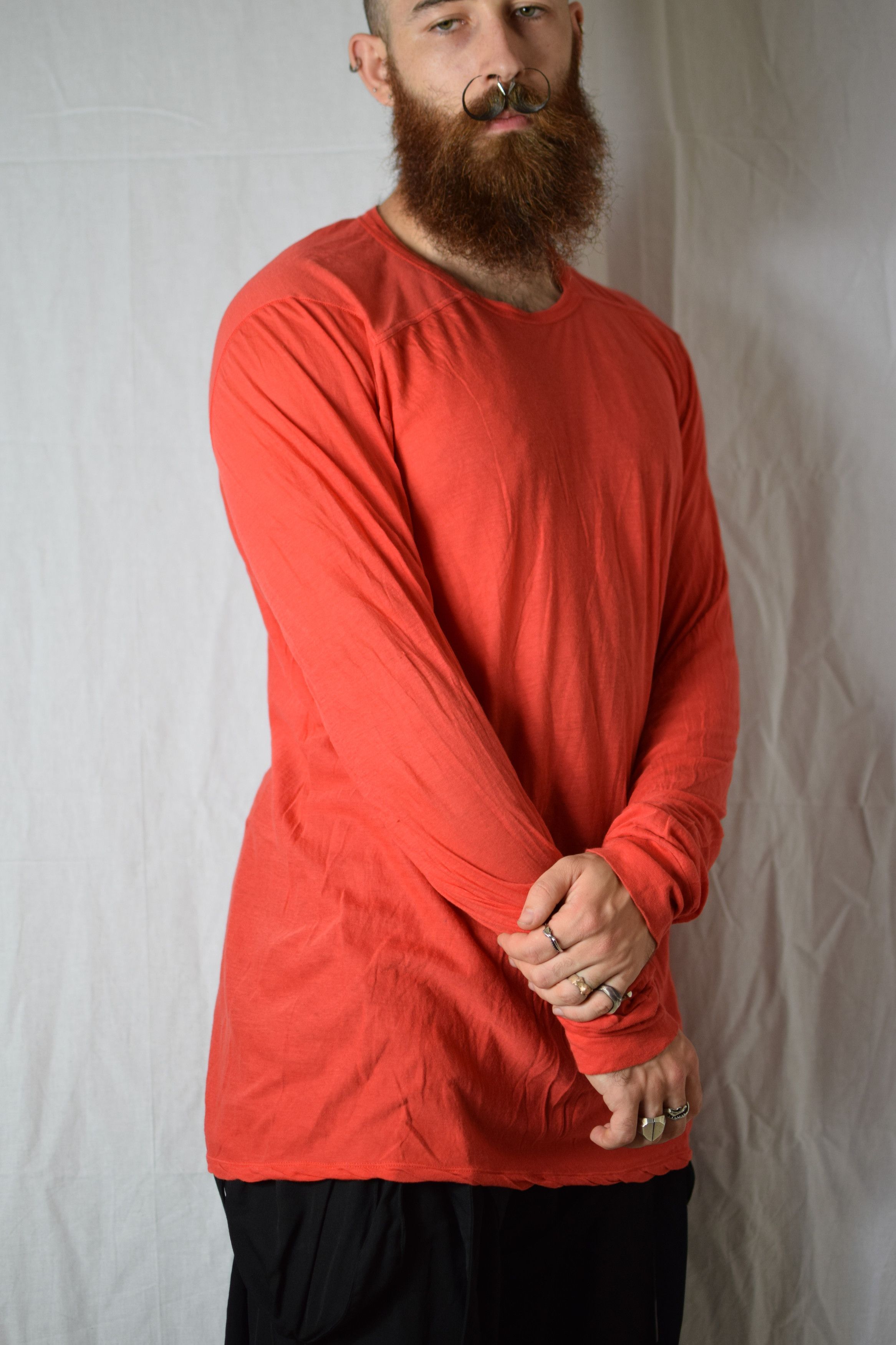 Rick Owens Rick Owens SS17 Red Longsleeve - RU17S9266-UC Size US M / EU 48-50 / 2 - 1 Thumbnail