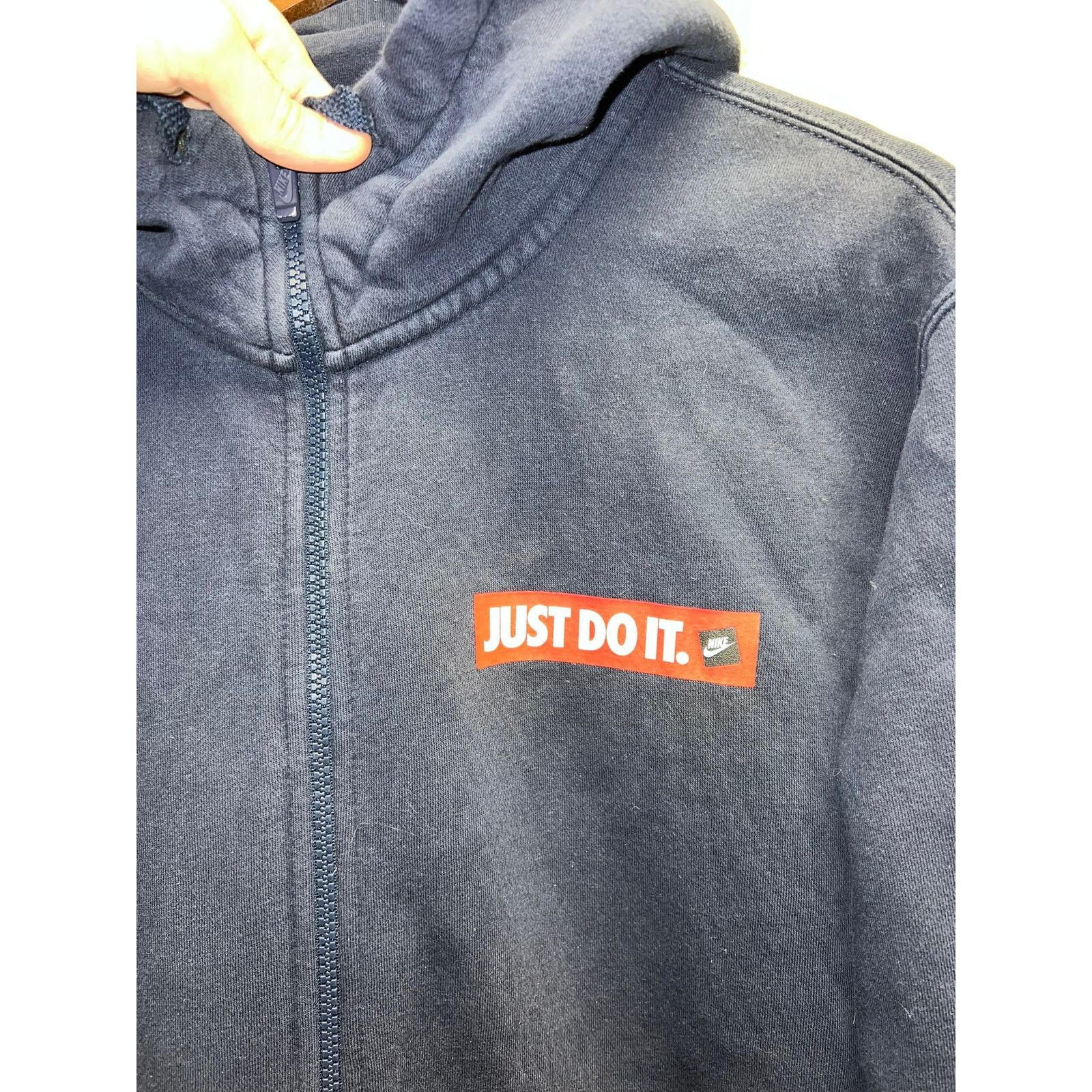 Vintage Nike Just Do It Hoodie Full Zip Sweatshirt Swoosh Logo Large Size US L / EU 52-54 / 3 - 2 Thumbnail