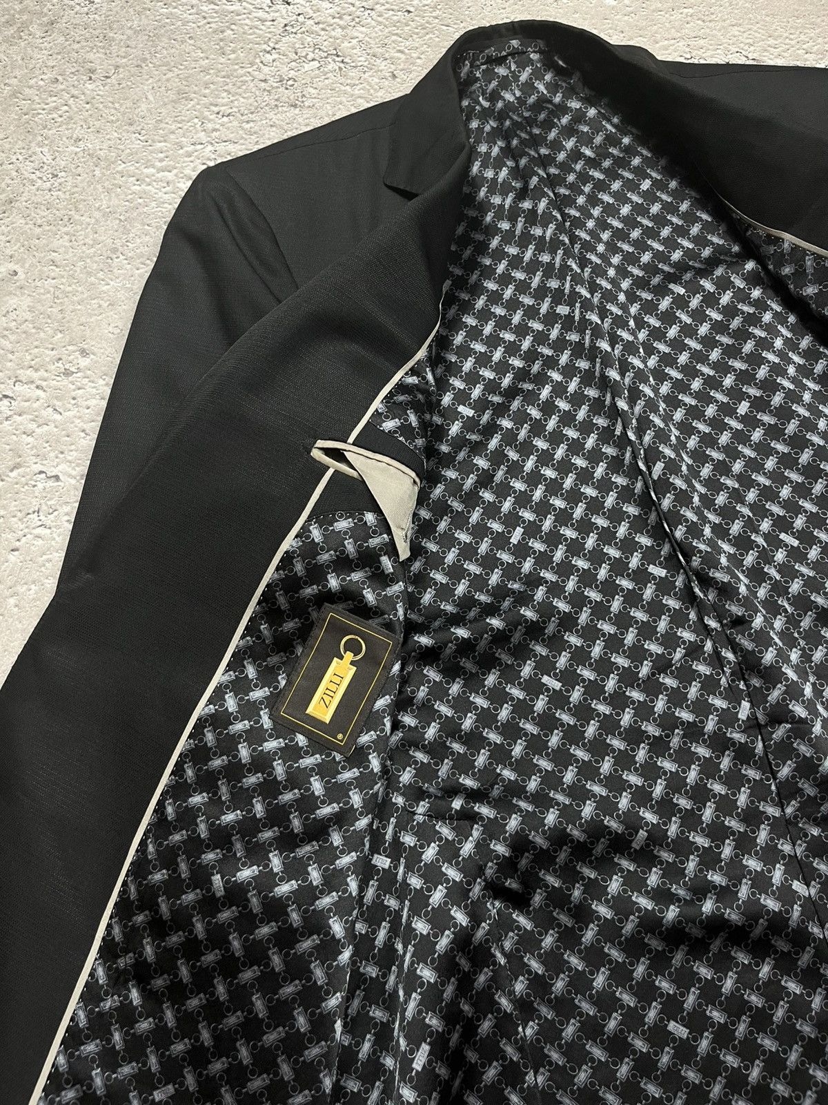 Zilli Zilli Paris R48 Black Wool Silk Blazer with Logo Lining Size 38R - 7 Thumbnail