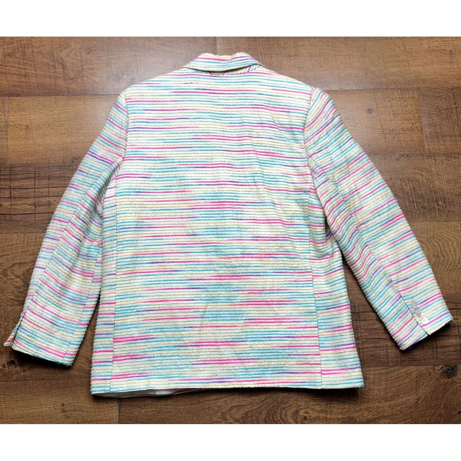 Vintage VINTAGE Bleyle 100% Silk Blazer Jacket Women’s Size 12 Blue Silk Blazer Mens Ladies Womens Size XL / US 12-14 / IT 48-50 - 3 Thumbnail
