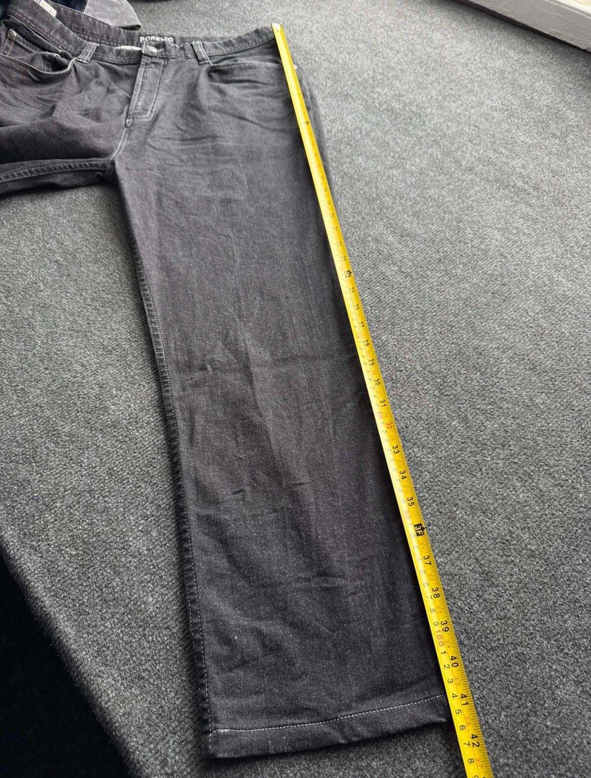 Vintage Luxury Avant Garde Borelio Black Straight Leg Denim Jeans Size US 33 - 18 Thumbnail