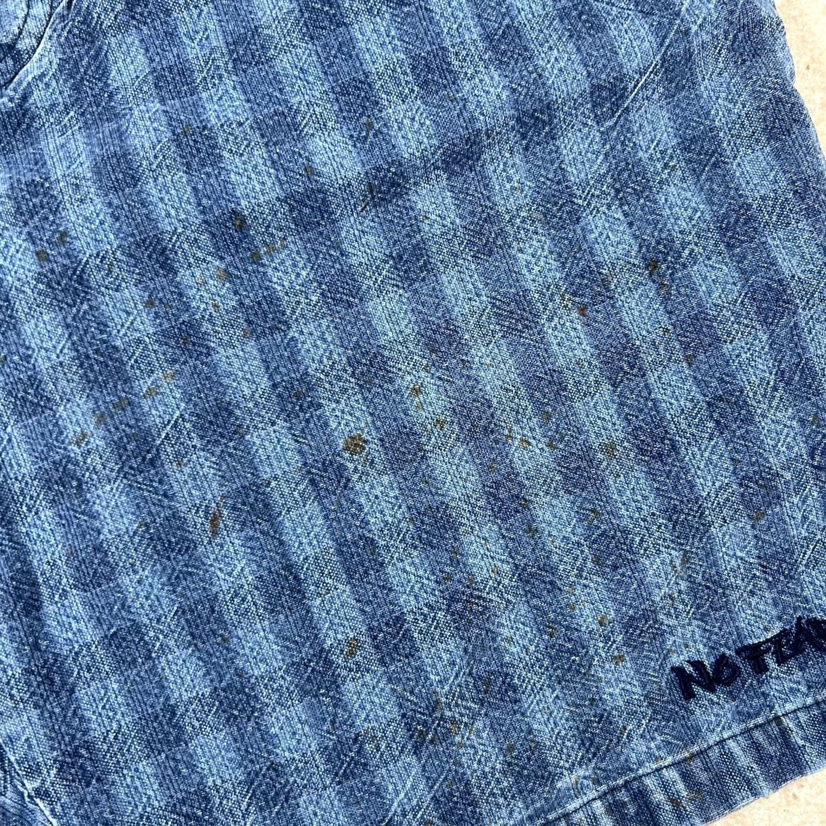 No Fear VINTAGE No Fear Denim Shorts Grunge Checkerboard M Blue Men Waist 12in Inseam 10in Size US 31 - 2 Thumbnail