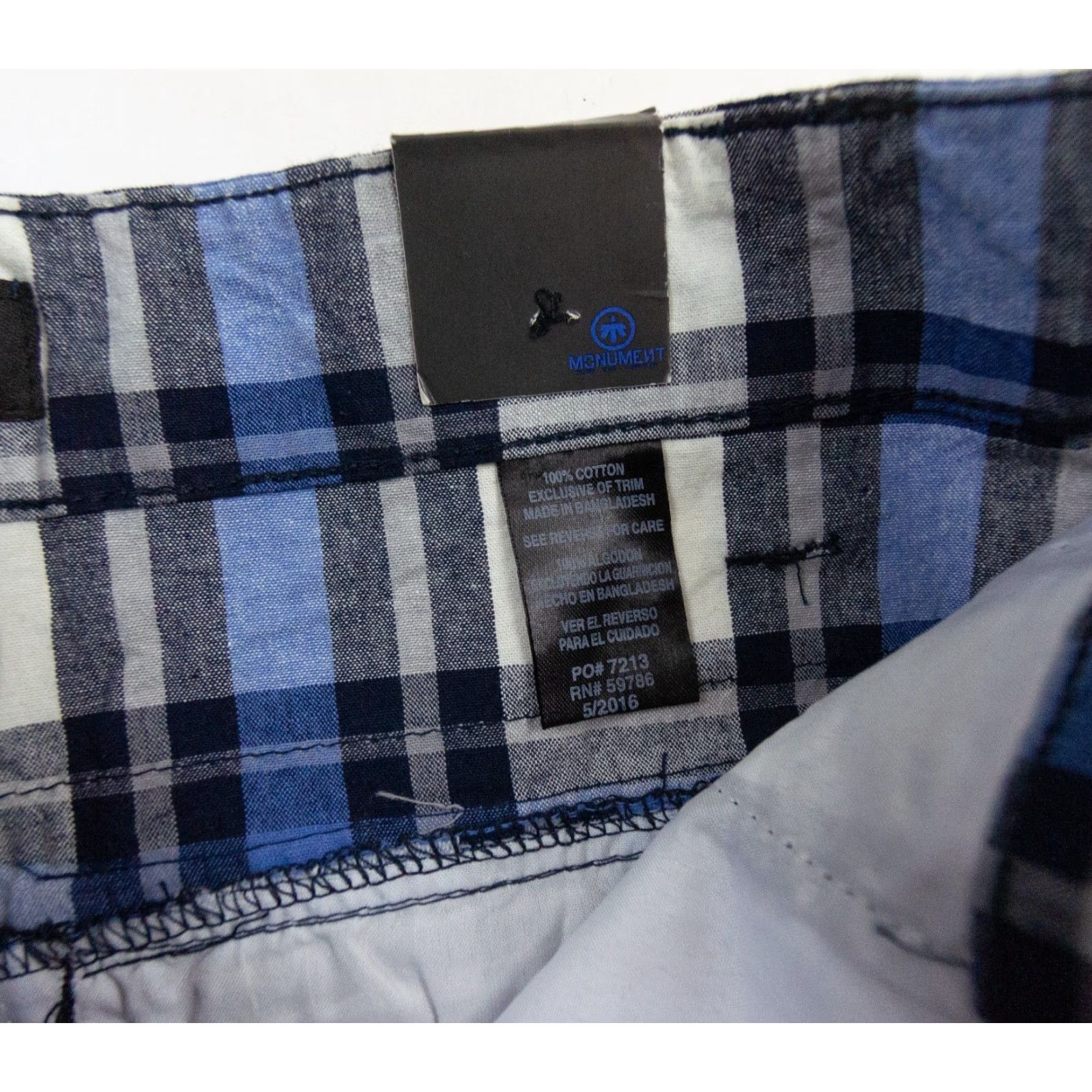 Vintage VINTAGE Monument Men’s Chino Shorts Casual Blue Plaid 32 Inch Inseam Flat Front Size US 32 / EU 48 - 6 Thumbnail