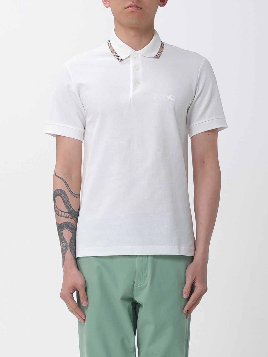 Burberry Burberry Polo Shirt Men White Size US S / EU 44-46 / 1 - 1 Thumbnail