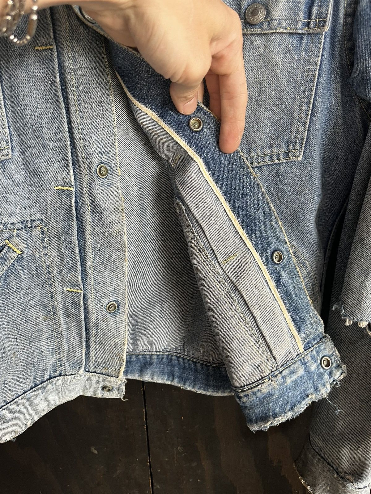 Vintage 1960s Selvedge JC Penny Foremost thrashed denim jacket Size US L / EU 52-54 / 3 - 4 Thumbnail