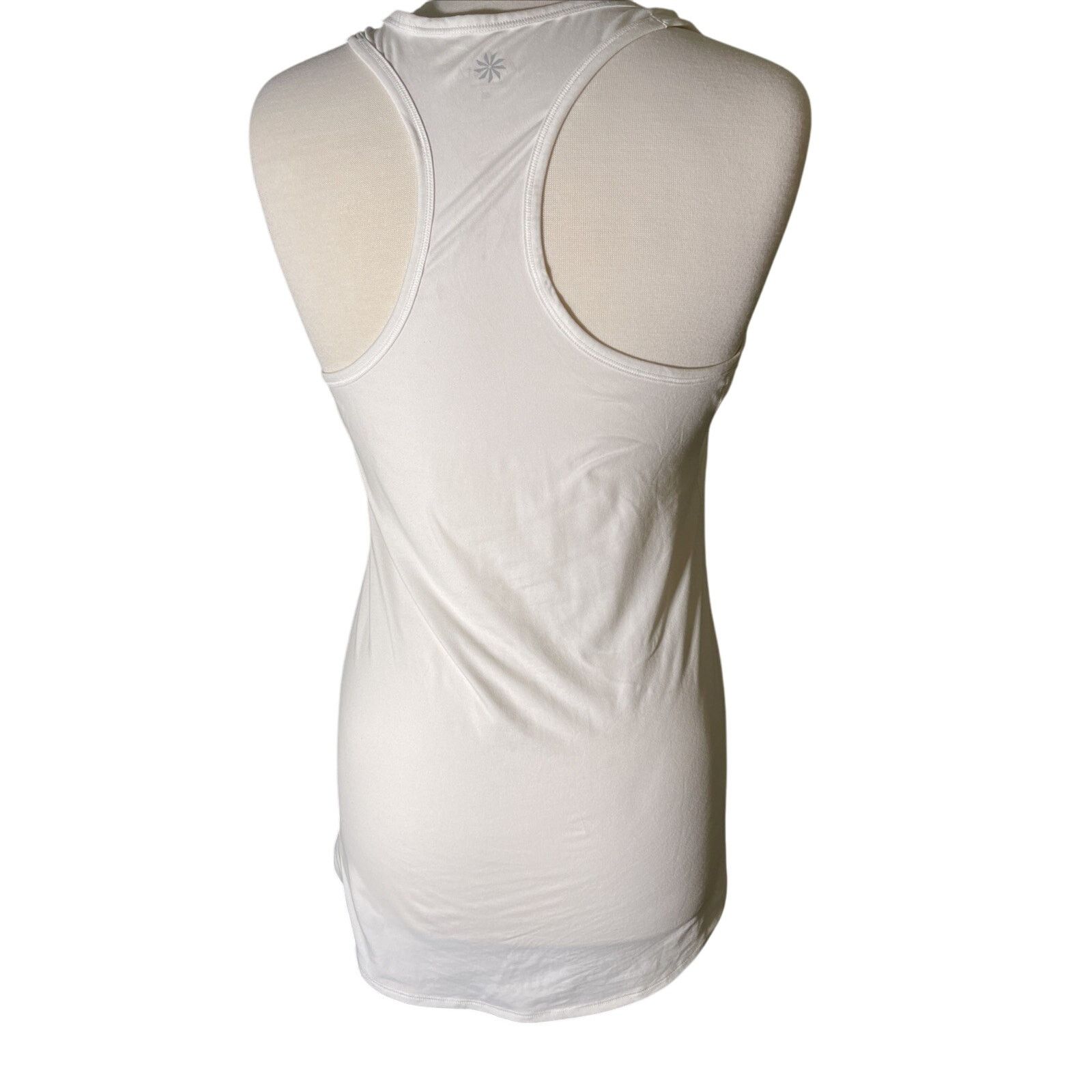 Athleta Athleta MED White Racer Back Athletic Tank Top Size M / US 6-8 / IT 42-44 - 4 Thumbnail