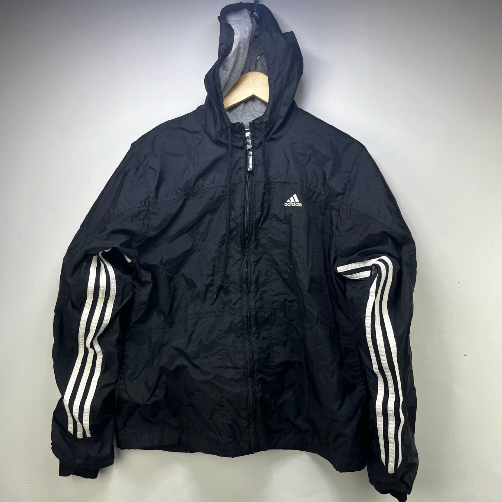 Adidas Vintage LL Bean Anorak Windbreaker Jacket M Black - Men's Activewear, Nylon, Jacket, Size M, Windbreaker, 90s, Vintage, Mens Size US M / EU 48-50 / 2 - 2 Thumbnail