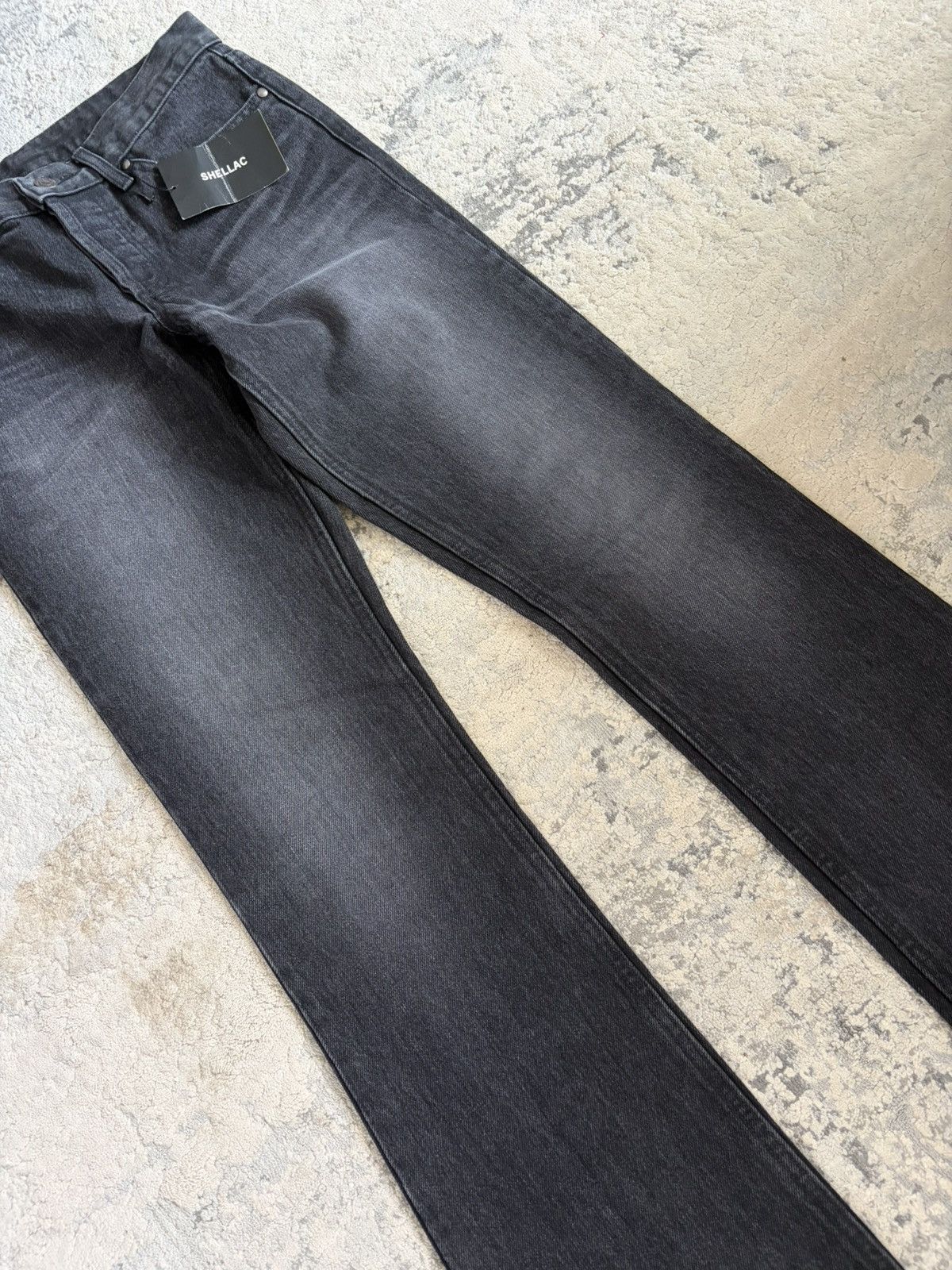 Shellac Faded Black Bootcut Fur Patch Denim Size US 30 / EU 46 - 4 Thumbnail