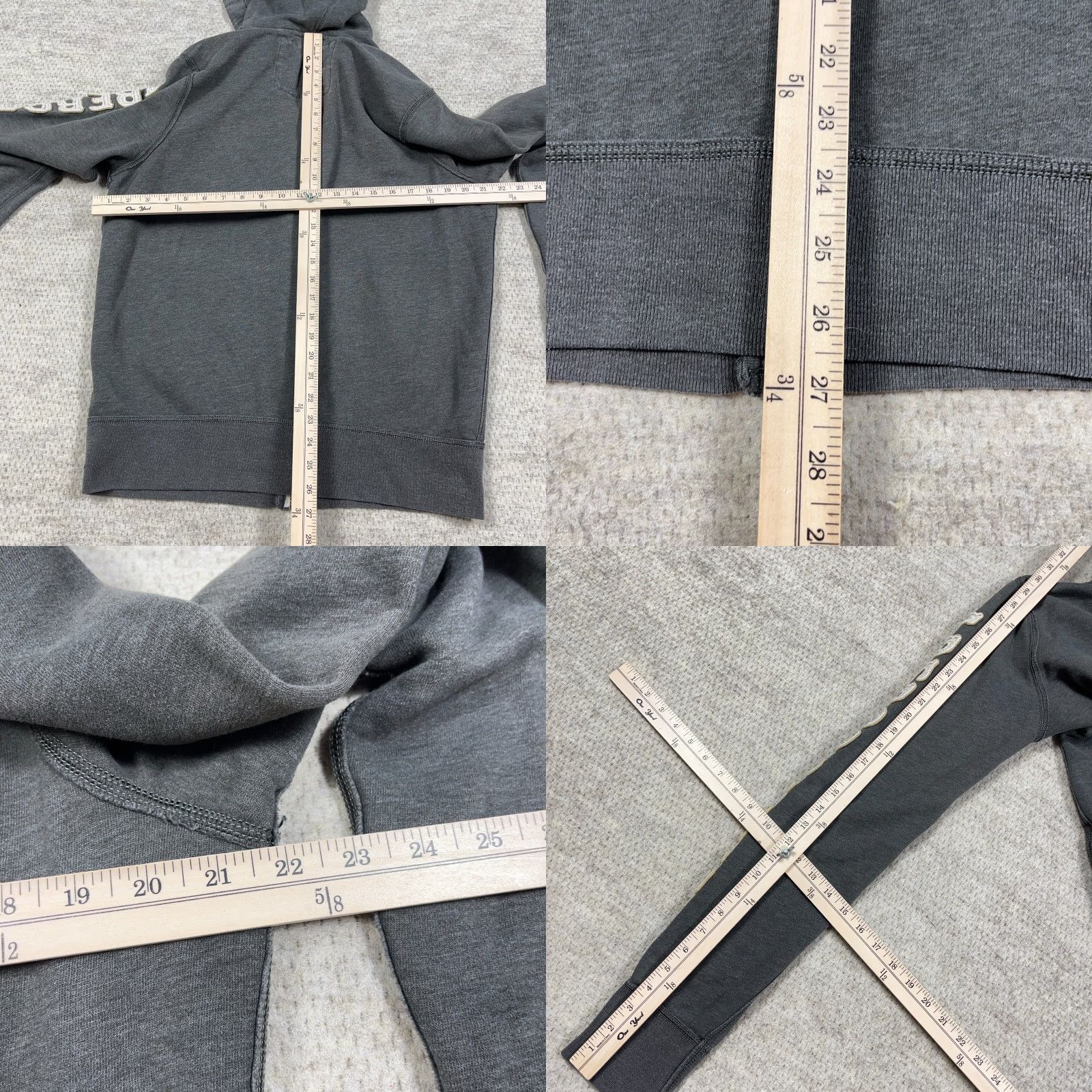Abercrombie & Fitch VINTAGE Abercrombie & Fitch Hoodie Women XL Gray Full Zip Spellout Muscle Logo Embroidered Sports Activewear Size XL / US 12-14 / IT 48-50 - 8 Thumbnail