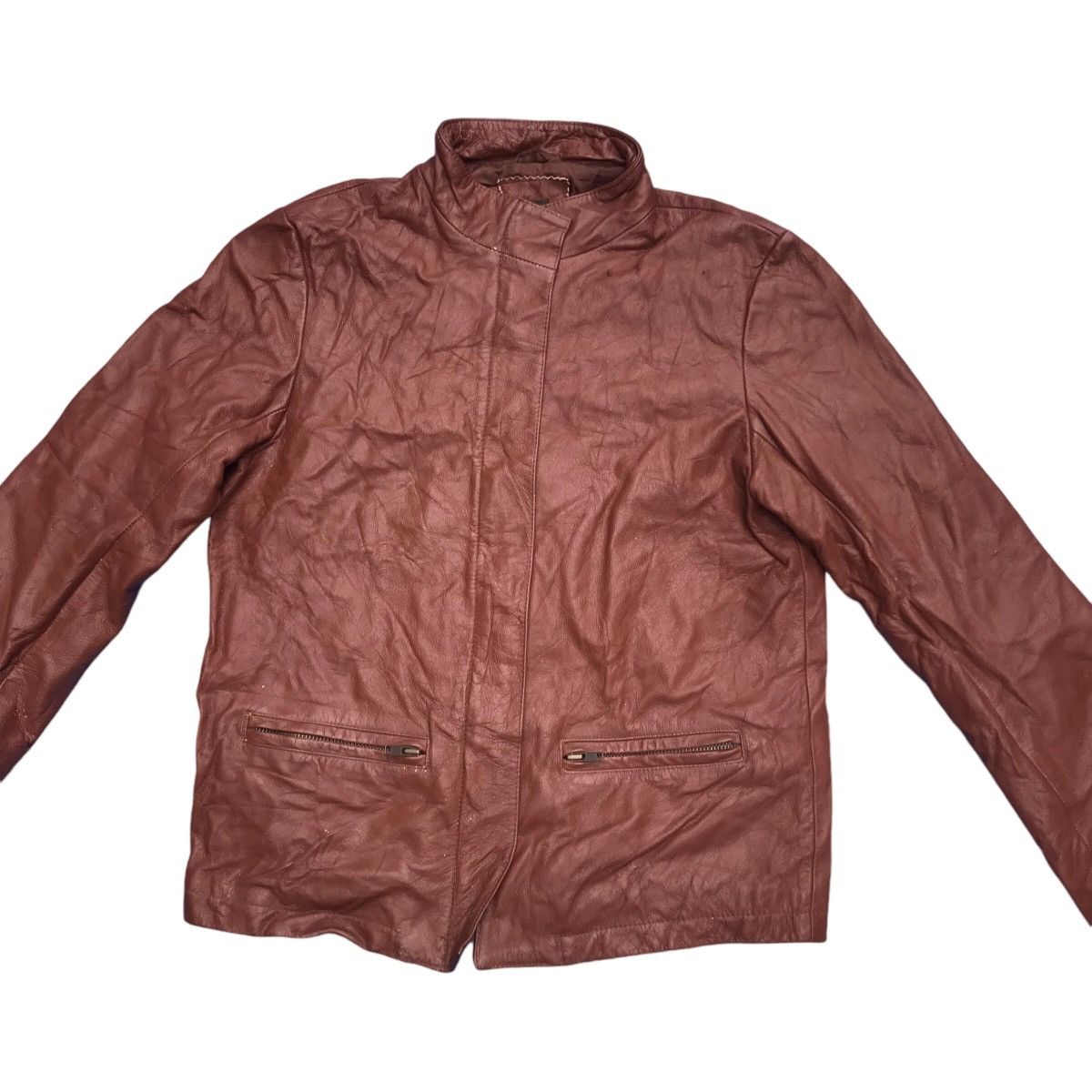 Genuine Leather × SHIPS Vintage Ships Genuine Leather Biker Jacket Racing Size S / US 4 / IT 40 - 2 Thumbnail