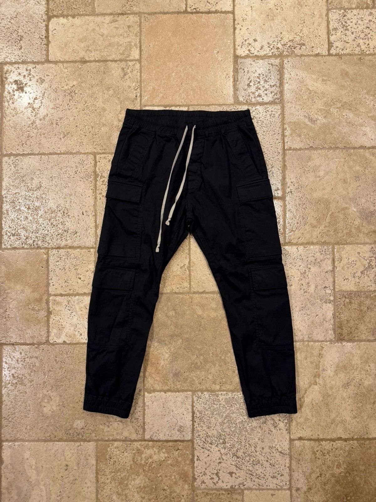 Rick Owens Rick Owens SS25 Mastodon Megacargo Black Poplin Trousers Size US 36 / EU 52 - 1 Thumbnail