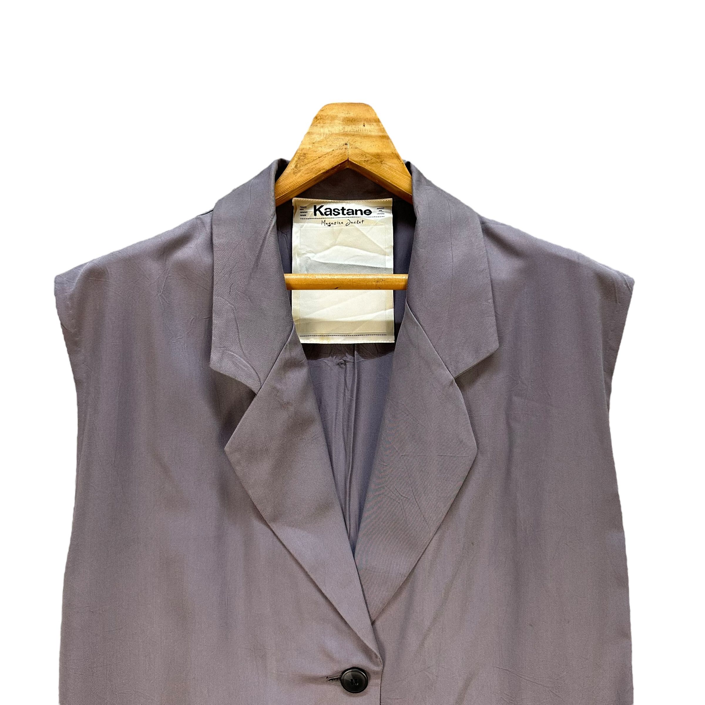 Japanese Brand KASTANE Magazine Jacket Sleeveless Belted Suit #A77-1878 Size ONE SIZE - 2 Thumbnail