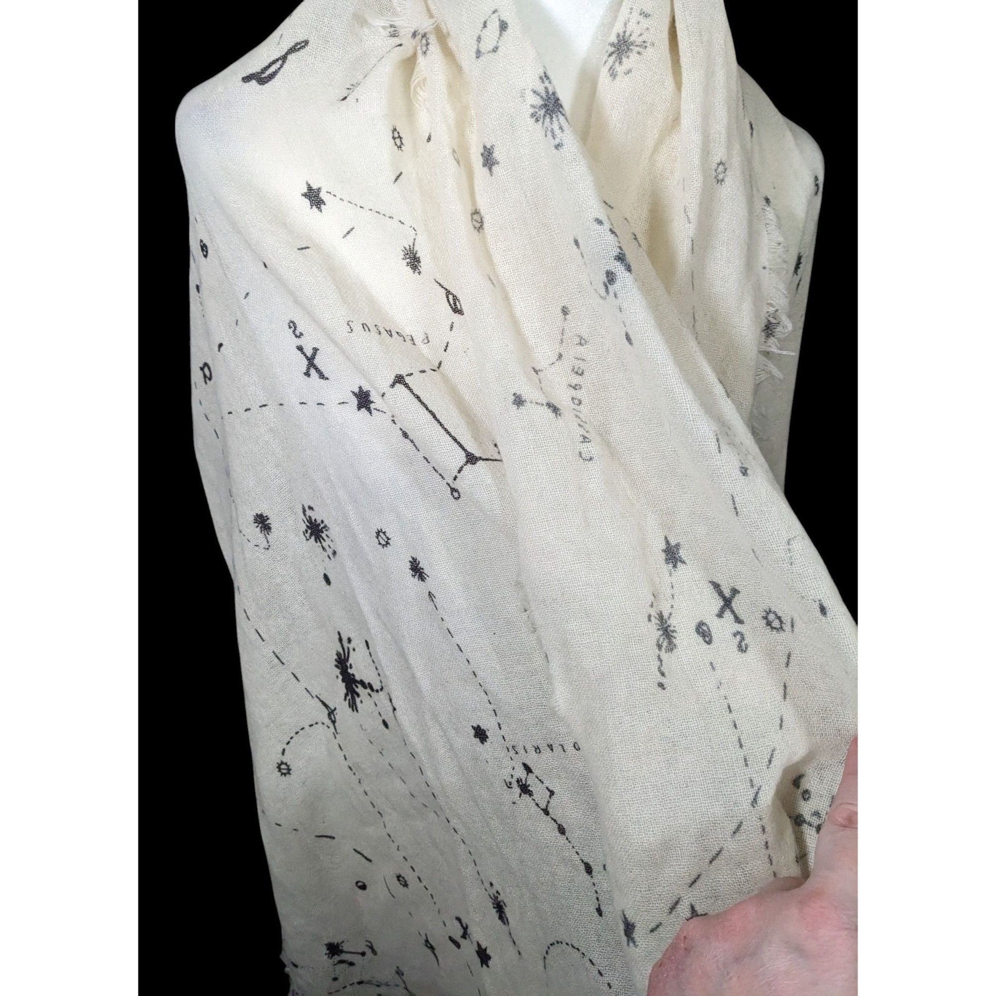 Other Celestial Star Constellation Print White Scarf Size ONE SIZE - 5 Thumbnail