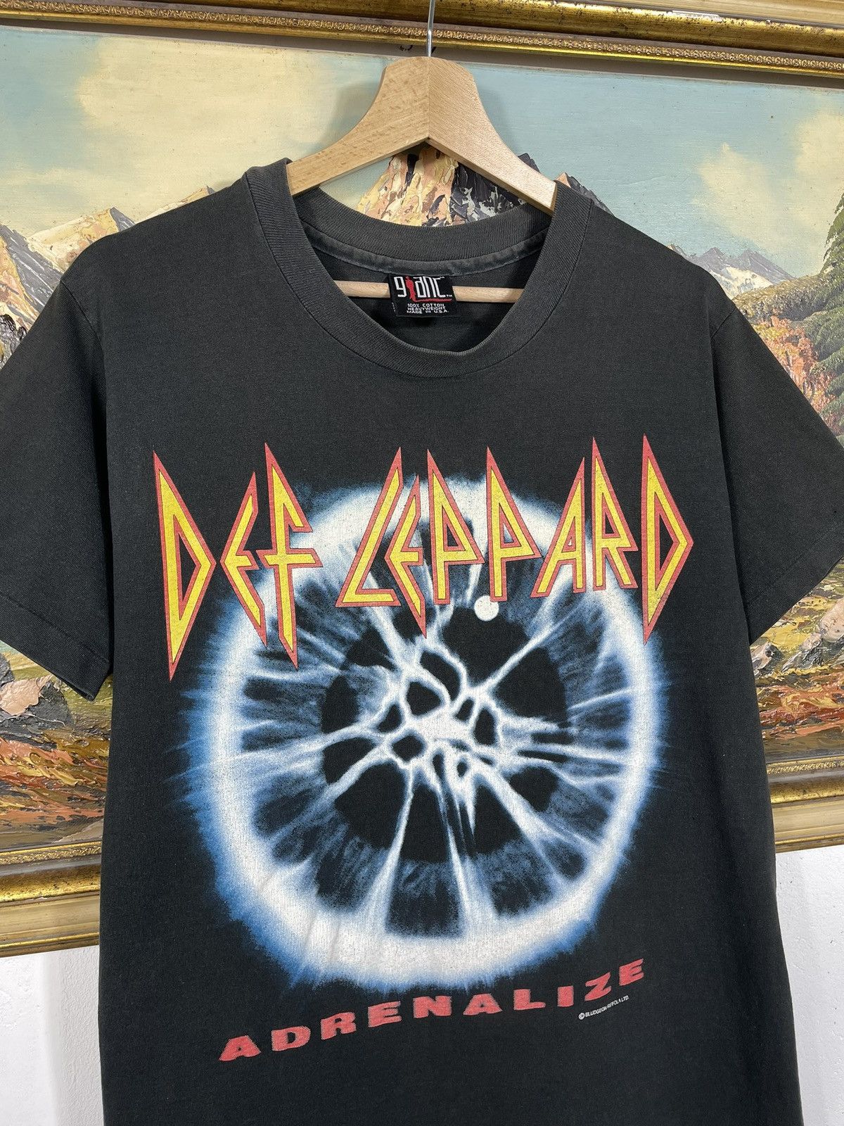 Band Tees Def Leppard Black Vintage 90s Tee Rock Metal Adrenalize Tour Size US M / EU 48-50 / 2 - 5 Thumbnail