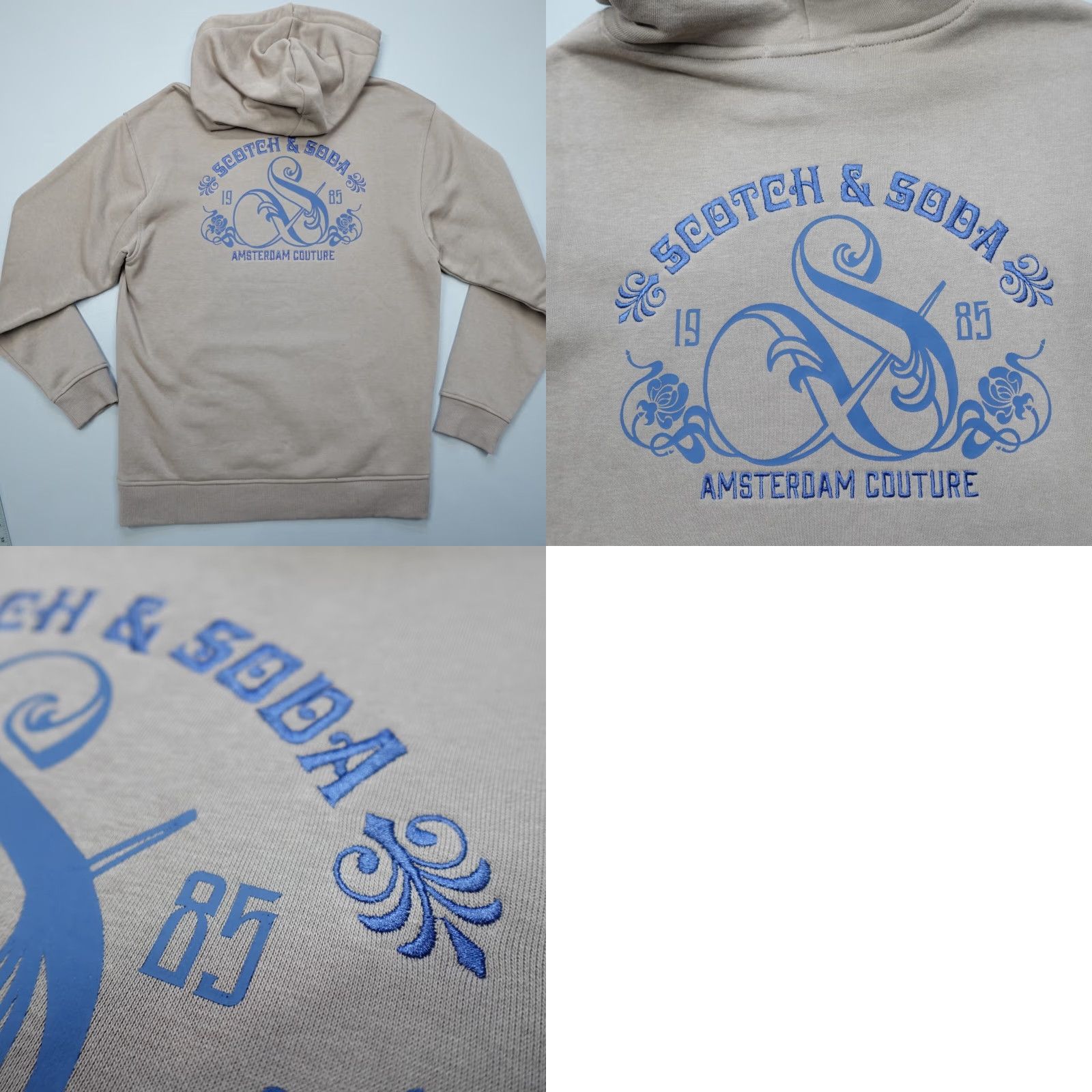Scotch & Soda Scotch & Soda Amsterdam Graphic Embroidered Fleece Hoodie Mens Size M Cappuchino Size US M / EU 48-50 / 2 - 8 Thumbnail