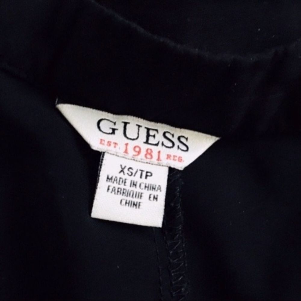 Guess Guess Black Semi-Sheer Cap Sleeve Button Front Blouse – XS Size XS / US 0-2 / IT 36-38 - 4 Thumbnail