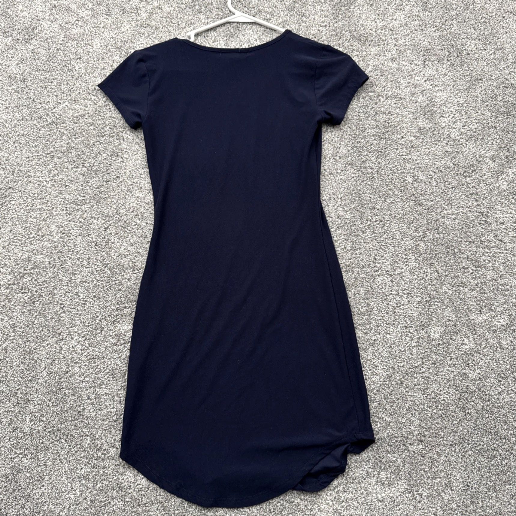 Vintage Derek Heart Mini Dress Size S Asymmetric Streetwear Y2K Inspired, A-Line, Short Sleeve, Scoop Neck, Pullover, Blue, Polyester Spandex, Jersey, Women Size S / US 4 / IT 40 - 7 Thumbnail