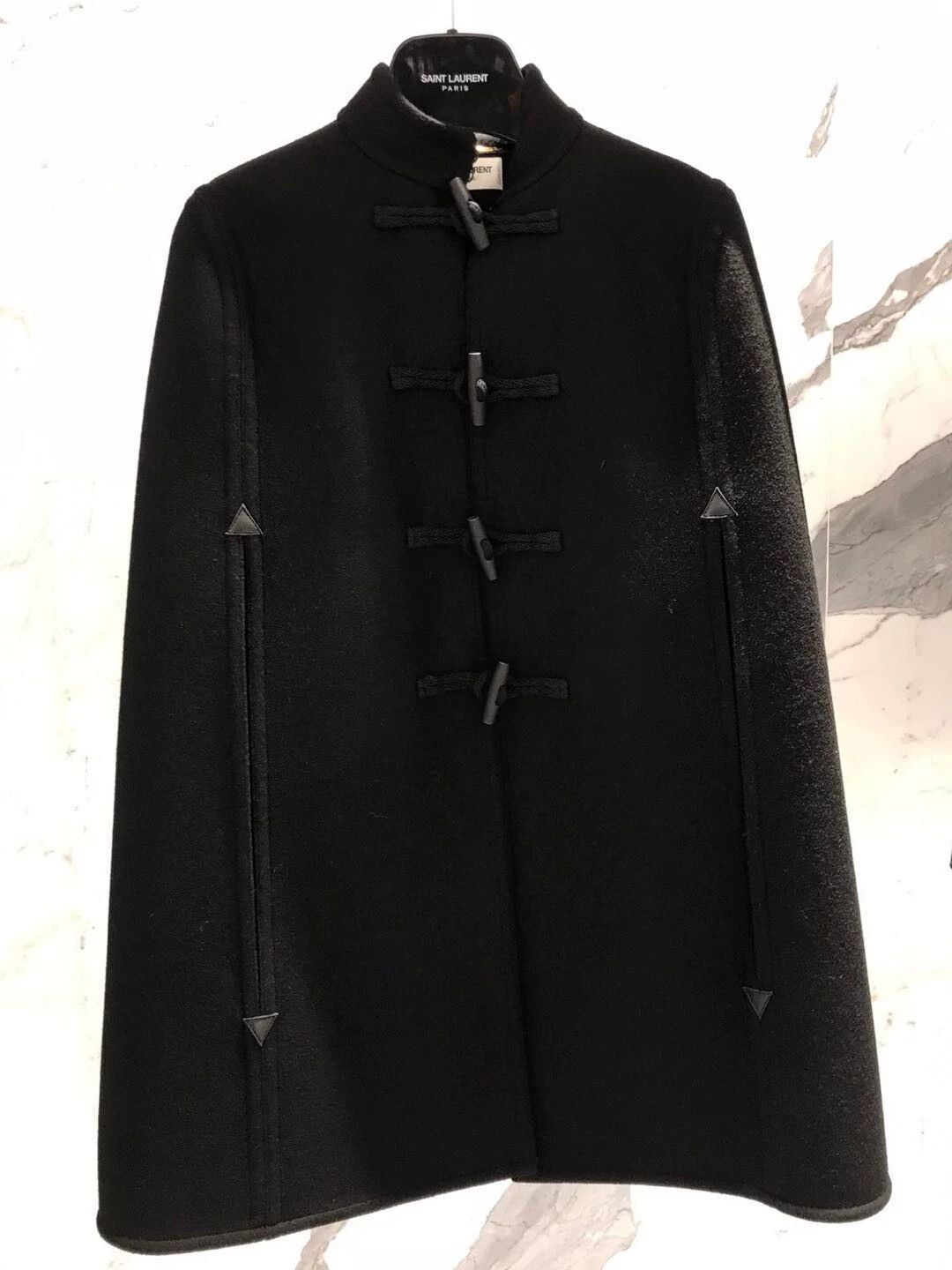 Saint Laurent Paris Saint Laurent Paris black cloak Size US XXS / EU 40 - 1 Thumbnail
