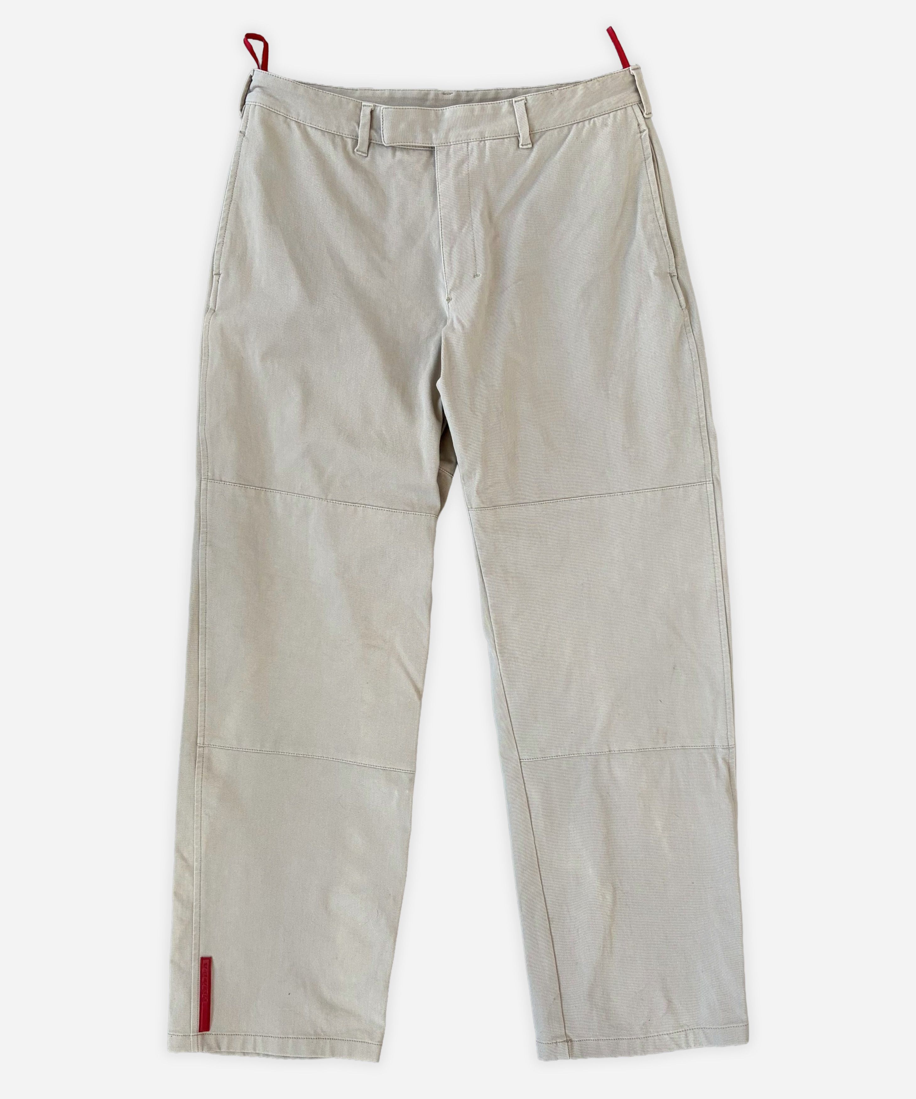Prada 🔴 PRADA Pants Beige Sport Red Tab 2000s Pockets Cotton 48 Size US 32 / EU 48 - 3 Thumbnail