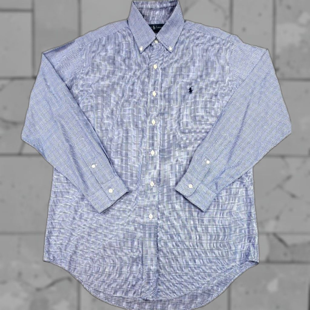 Ralph Lauren VINTAGE Ralph Lauren Polo Button-Up Shirt 15-33 Blue Plaid Long Sleeve Mens Size US M / EU 48-50 / 2 - 1 Thumbnail