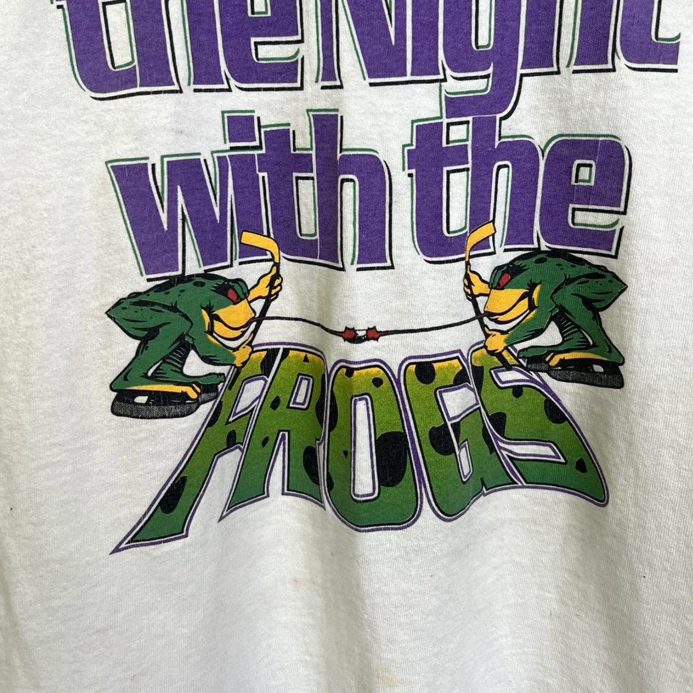 Vintage VINTAGE American Vintage T-Shirt Mens XL White I Spent the Night with the Frogs 80s 90s Size US XL / EU 56 / 4 - 3 Thumbnail